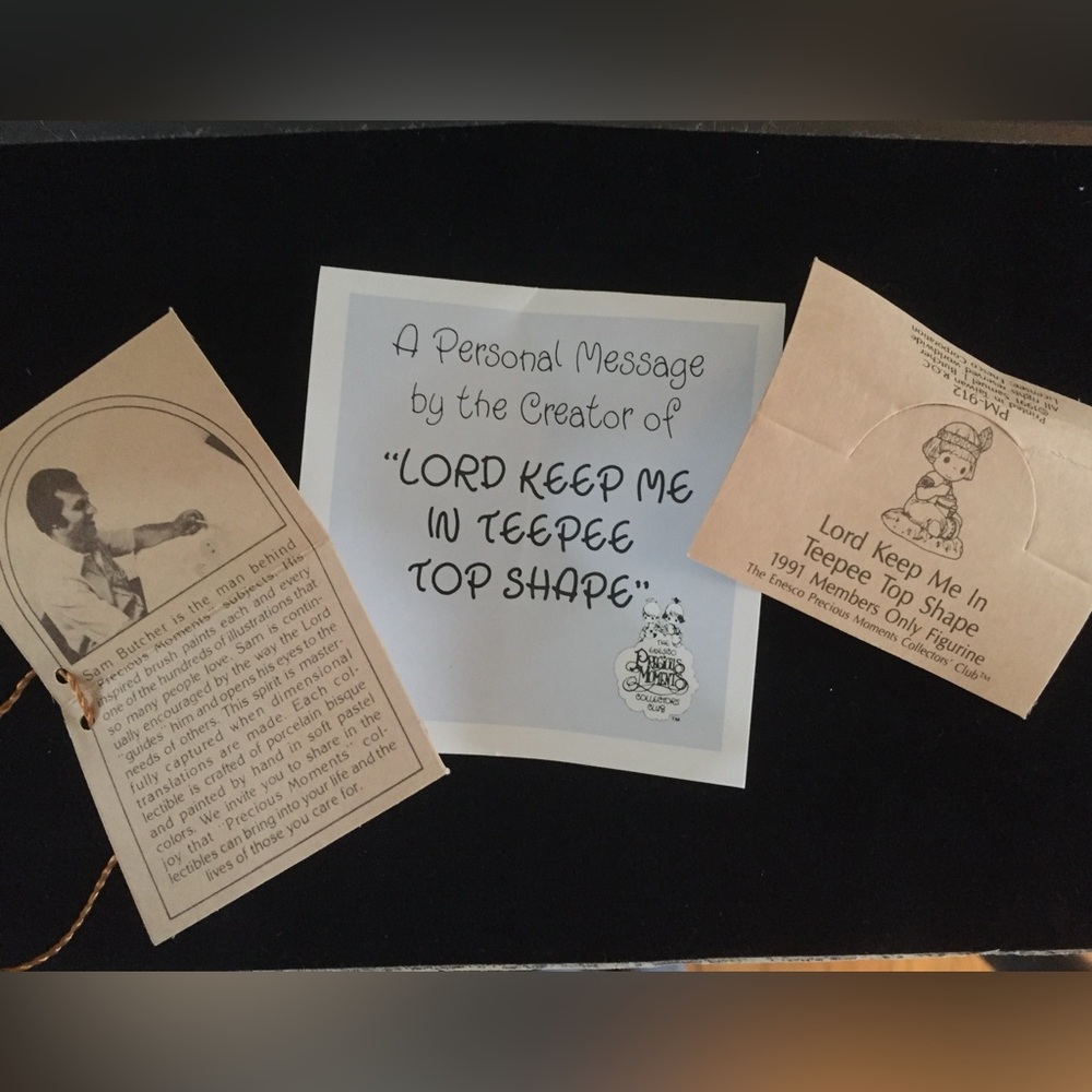 Precious Moments "Lord Keep Me In Teepee Top Shape" - Members Only Figurine. - Picture 5 of 5